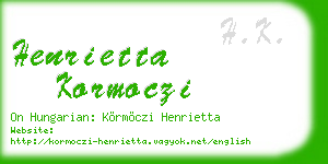 henrietta kormoczi business card